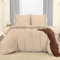 Utopia Bedding Bettwäsche 220x240 Set - Mikrofaser Bettbezug 240x220 cm + 2 Bestickte Kissenbezüge 65x65 cm - Beige