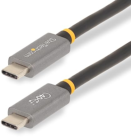 StarTech.com 3ft (1m) USB4 Cable, USB-IF Certified USB-C Cable, 40 Gbps, USB Type-C Data Transfer Cable/Cord, 100W Power Delivery, 8K 60Hz, Compatible w/Thunderbolt 4/3/USB 3.2 (CC1M-40G-USB-CABLE)