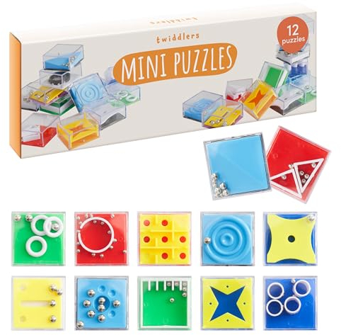 THE TWIDDLERS 12 Geduldspiele, Knobelspiel, Mini Spiele für Kinder & Erwachsene - Hochzeiten & Kindergeburtstag Mitgebsel, Adventskalender, Mitbringsel, Gastgeschenke, Give Aways