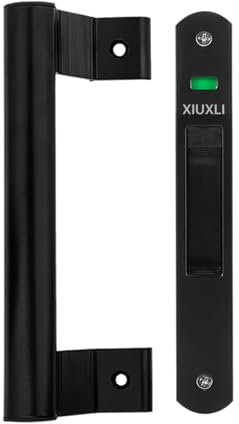 XIUXLI Serrure Porte Coulissante,Serrure à pour porte coulissante avec poignée,sans clé,Crochet de Fenêtre Verrou de Verrouillage Simple Face Pour Portes Mobiles,Fenêtres,Portes Coulissantes en Verre