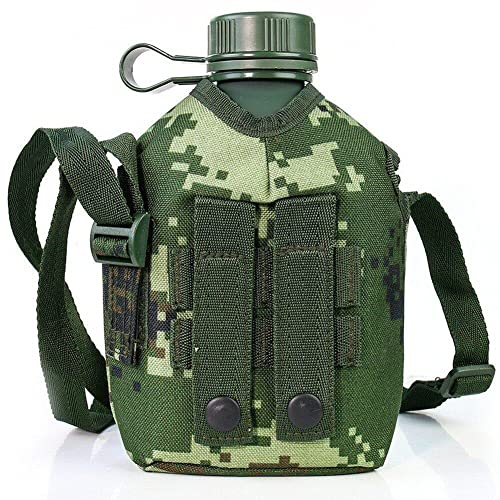 Petaca Militar De 1 Litro, Botella De Agua, Bote De Vino De Aluminio, Cantimplora Militar, Acampada, Senderismo, Hervidor De Supervivencia, Botella Deportiva Con Correa Para Hombro Para Acampar