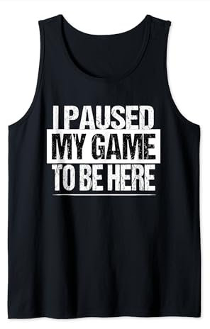 Paused My Game Gamer Lustiges Shirt Weihnachtsgeschenk Ideen Tank Top