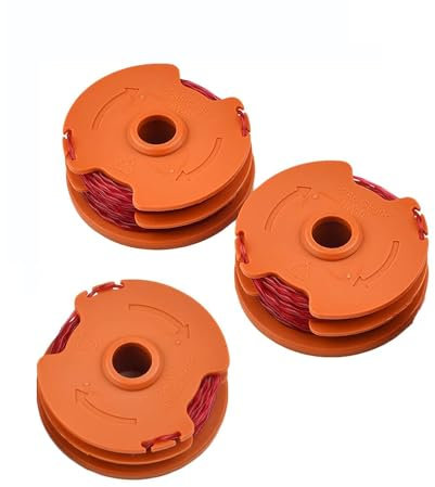 mzoLife Strimmer Spool Compatible with Worx,Mcgregor,Qualcast, Strimmer Wire for McGregor MET6032 MET4530 MET3525,1.6 mm Autofeed Replacement Spools for Worx WG105 WG106 WG119 (3PCS)