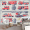 Art Fototapete Tapete Feuerwehrauto Im Cartoon-Stil 250 x 175 cm Vlies Tapeten Moderne Wandtapete Wohnzimmer Schlafzimmer Study Wohnzimmer Restaurant Cafe Dekoration