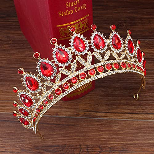 HAODUOO Haarnadel Haarschmuck Krone Tiaras for Frauen König Hochzeit Tiara Krone Braut Vintage Kristall Diadem Frauen/Männer Haarschmuck Braut Strass Kopf Schmuck Zubehör