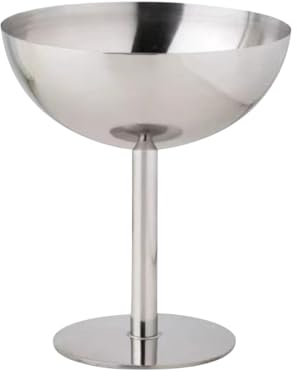 Bicchiere da vino in acciaio inossidabile - Calice in vetro da vino in metallo | Bicchiere da vino in acciaio infrangibile | Bicchiere da vino rosso in metallo con coppa per gelato per attività in spi