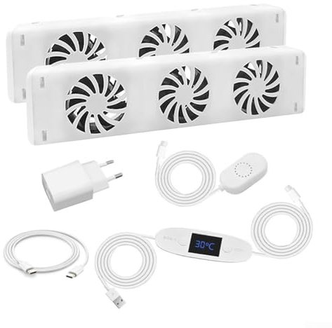 EpheyFIF Heizkörper Ventilator,Smartes Heizgebläse Für Heizungen Heizkörper Kühlerlüfter,Für Unterheizungen Und Heizkörper - Zum Sparen Von Energie Und Heizkosten (Duo-set)