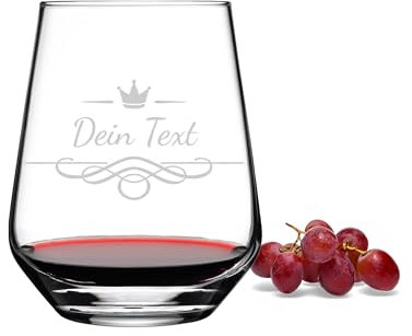 KS Laserdesign stielloses Weinglas mit Gravur - Namensgravur -Name oder Text, personalisierte Geschenke Frauen & Männer, beste Freundin Geburtstag, Weihnachten, Lillet, Aperol Gläser, Weiß-& Rotwein