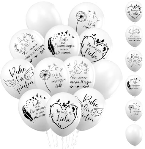 40 PCS Beerdigung Luftballons - Trauer, Gedenken, Begräbnis Gedenkballons - Wir Vermissen Dich für Trauerfeier, Jubiläum, Gedenkdienste