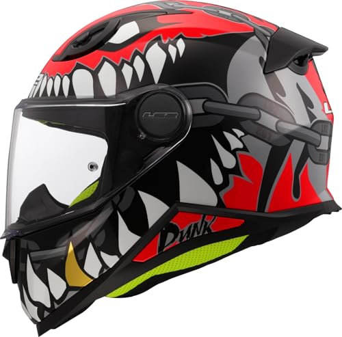 LS2 FF812 Children's Integral Helmet Punk Gloss Gray Red