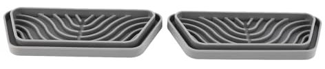 Sunicon 2 Pcs Refrigerator Drip Catcher Tray, Fridge Drip Tray Silicone Spills Water Drip Tray, Prevents Water Splashes,Non-Slip Silicone Dispenser Drip Collector for Ge Samsungs (Grey)