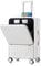 Simcat Carry On Suitcase, 20-Inch Cabin Suitcase with Front Zipper Pocket, PC+ABS Lightweight Airline Approved Luggage with Cup Holder, USB/Type-C Port, TSA Lock, Silent Wheels (White,20 inch Cabin)
