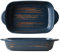 LYVQZPWLR il piatto del piatto, il piatto di cera, Teglia rettangolare for lasagne con manico, set di 2 teglie in ceramica, teglia da forno in porcellana(Blue)