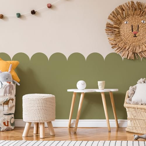 Fuutreo Vinyl-Schablone für Wand, entfernbare Jakobsmuschel-Schablone für Wand, 4,8 m, selbstklebende Wandschablone für Zuhause, Schlafzimmer, Wohnzimmer, Kinderzimmer, Bohemia, DIY-Malerei