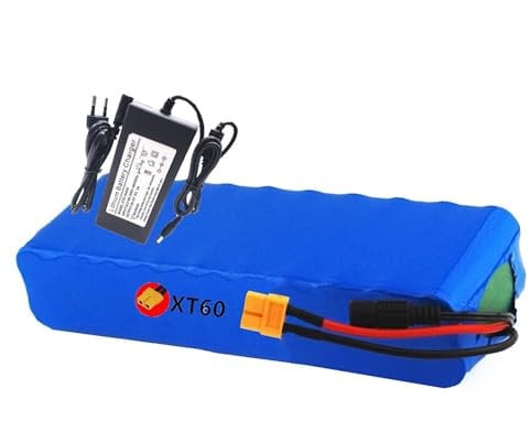 E-Bike Battery 36V 10Ah Rechargeable Lithium Battery Pack for 500W Ebike Motorcycle, Go-Kart, Scooter Replacement Battery with Charger XT60 plug,36V 10Ah