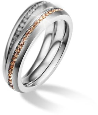 Qimorū Glücksbringer Geschenk für Partnerin - Überraschung als Talisman - 2er Ringe Set Freundschaftsringe aus Edelstahl - Umarmungsring und Spiritueller Schmuck in einer Größe