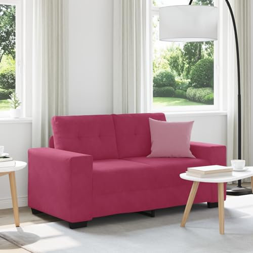 SKM Zweisitzer-Sofa Weinrot 120 cm Samt,Möbel,Sofas,Rot,25.9KG,4105114