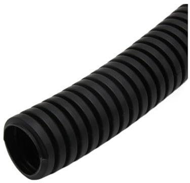 1/5/10meter Black Wire Conduit Convoluted Tubing Wire Threading Plastic Sleeve Flexible Cable Wrap Protector(Black Closure,ID 6.5MM_5 METERS)