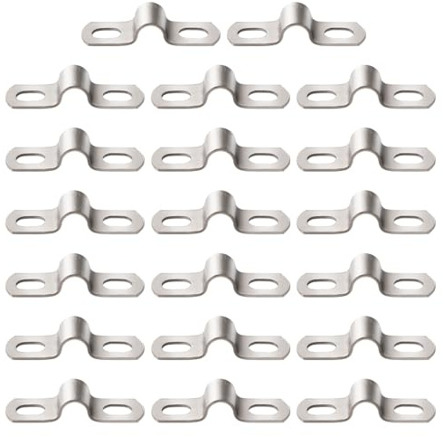 YYIGVMO 20 Stücke Ø 8mm U-Rohrschellen, 304 Edelstahl Starres Rohrband, Sattelschlauchschellen, Zweiloch Rohrschelle, für Rohre und Kabel
