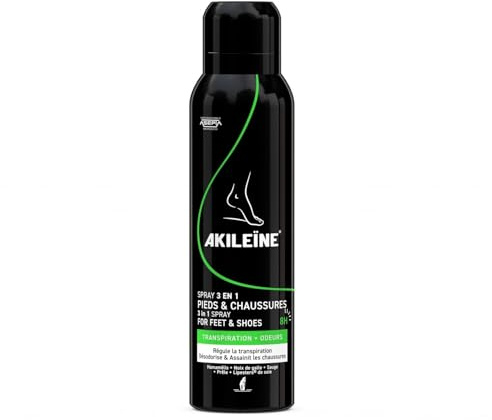 AKILEINE - Spray Fraîcheur 3 en 1 Soin Anti-ODEUR pour Pieds et Chaussures, Flacon 150mL - Lot De 3