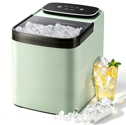 Citybee Eiswürfelmaschine Klein Kompakt & Leise - Schnell Eis 9 Würfel In 6 Min - 2 Eisgrößen Bis 14 Kg 24 H - Automatischer Stopp Selbstreinigung Tragbar Für Küche Büro Bar Party