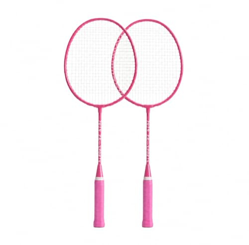 Yunmeryker Badminton Schläger Set, Federball Set für 7-12 Jahre, Leichte Eisenlegierung Schläger, & Pink