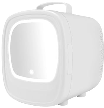 Wswqop Refrigerador Compacto Mini Nevera Maquillaje Led Calentador Material Resistente PP Adecuado para Oficina Dormitorio Automóvil Cuidado Facial, Uso doméstico del Coche Blanco