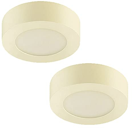Dapo® 2 x LED-Einbau-Aufbau-Unterbau-Leuchte-Lampe-Strahler Belda LED-Decken-Leuchte-Lampe-Strahler-Spot 3000K (weiß rund D: 12cm)