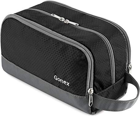 Nylon Travel Toiletry Bag with Strap, Gonex Toiletry Organizer Shaving Bag Black