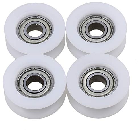 BQLZR 6 x 24 x 9 mm, Weiß, U-Form, Nudelführung, Kugellager, für Möbel, Riemenscheibe, 4 Stück