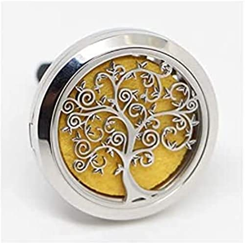 Zen'Arôme - Aroma Diffuser Clip Lebensbaum - Edelstahl Lufterfrischer für Auto-Lüftungsgitter - Einfache Anwendung - Aromatherapie - inkl. 5 wiederverwendbarer Filzpads für Ätherische Öle oder Parfum