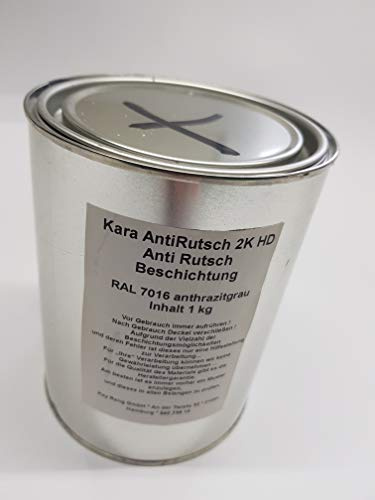 Anti Rutsch Harz Kara.Grip 2 K für Rampen Leitern Trittstufen Farzeugeinstiege (Anthrazitschwarz RAL 7016)
