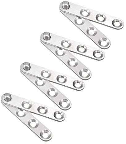 sourcing map 4set Pivot de Porte Charnière rotatif 59mm acier inoxydable 360 Argent