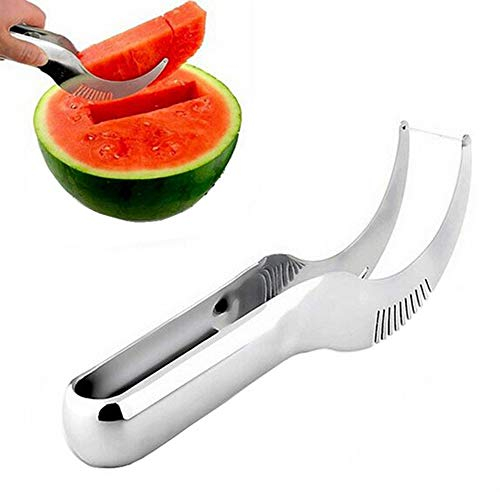 Ogquaton Creativo Sandía Slicer Cortador de Fruta de Acero Inoxidable Gadget de Cocina para Sandía Melón Uso 1 UNIDS de Plata