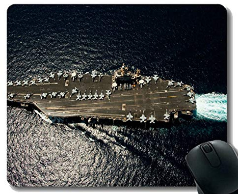 Mauspad mit genähtem Rand, Militär USS Abraham Lincoln (CVN 72) Kriegsschiff rutschfeste Gummi-Gaming-Mauspad