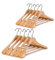 BesToop Kleiderbügel aus Holz 10 Stück, Holz Kleiderbügel für Anzug und Jacken, extra breiter Schulter mit Hosensteg, Mit rutschhemmendem Steg, Natur
