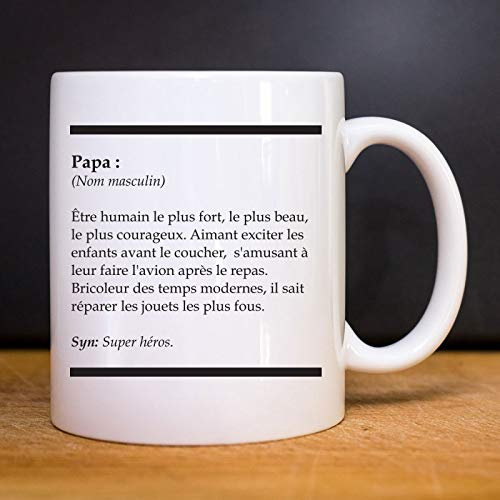 We Are Family, Mug Humoristique, Définition Papa, Thème Pour papa, Idée Cadeau Original Humour, Idée cadeau Famille, Ami, Collègue, Anniversaire, en Céramique, 330 ml, Blanc