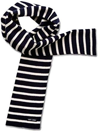 Saint James Schal Navy Ecru 160 x 18cm Einheitsgröße 100% Wolle, Farbe:Navy/Ecru