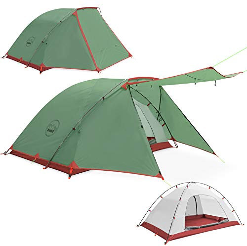 KAZOO 2 Personen Campingzelt Outdoor Wasserdicht Familie Große Zelte 2 Personen Einfacher Aufbau Zelt mit Veranda Doppelschicht