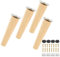 miuline Lot de 4 Pieds de Canapé Bois Massif, Pieds de Meubles pour Fauteuil, Table de Nuit, Armoire, Tiroir(15cm, Straight)