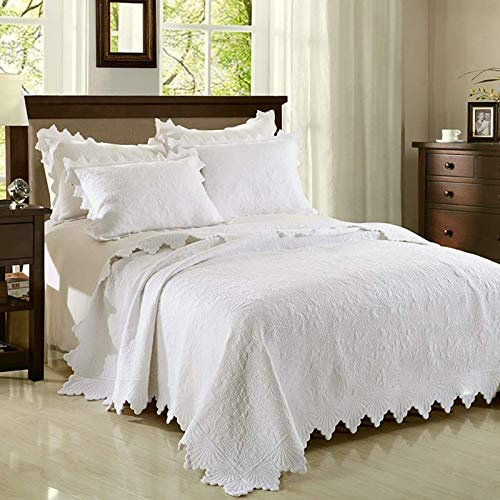 UIGJIOG Couvre Lit Matelassé de Luxe,Dessus de Lit 2 Personnes 240 X 260, Boutis Couverture en Imprimé Jeté De Lit Multifonction avec 2 taies d'oreiller