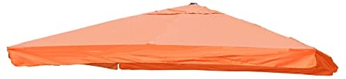 Ersatz-Bezug für Luxus-Ampelschirm HWC-A96 mit Flap, Sonnenschirmbezug, 3x3m (Ø4,24m) Polyester 3kg - Terracotta