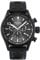 TW Steel Swiss Volante Herren 48mm Quarzuhr mit schwarzem Zifferblatt, blauem Lederarmband und Datumskalender SVS308