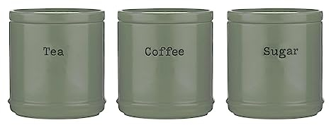 Price & Kensington Accents Tea/Coffee/Sugar Container 750ml Set of 3 Piece Sage Green