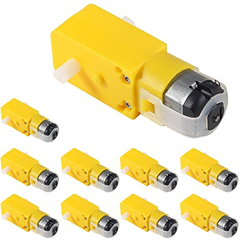 ALMOCN 10pcs DC3V-12V DC Getriebemotor für Allradantrieb Spielzeugauto/Roboterkörper/Flugzeugspielzeug.Chargennummer:Double Axis 1:48 (10pcs Motoren)
