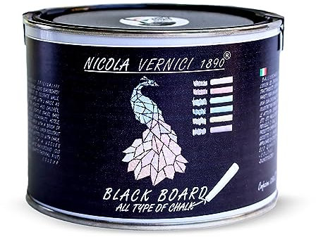 NICOLA VERNICI Vernice Decorativa ad Effetto Lavagna, di colore Nero, a Base di Acqua, Made in Italy, Adatta ad Ogni Superficie - Formato 0,5 lt