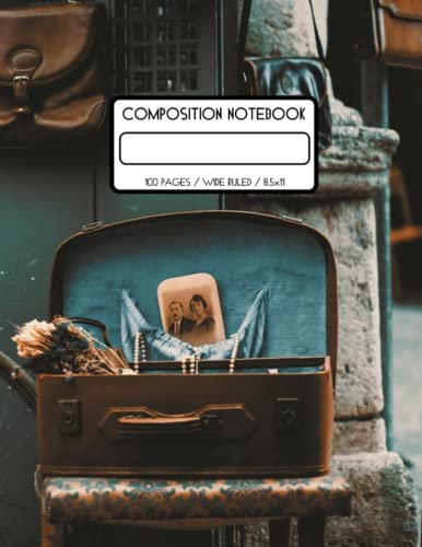 Vintage Composition Notebook: Retro Vintage Notebook, 100 8.5x11 Wide Ruled Pages: Vintage Retro Composition Notebook