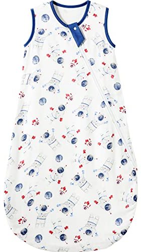 Duomiaomiao Sommerschlafsack Baby, Musselin Schlafsack 0.6 Tog, Baby Schlafsack neugeboren, Dünne Schlafsack Kinder(astronaut-85)