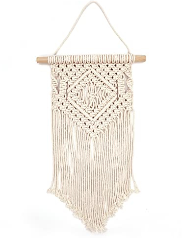 Bailinks Makramee-Wandbehang, handgefertigter gewebter Wandteppich, Boho-Chic-Wanddekoration für Schlafzimmer, Wohnzimmer, Wohnheim (A)