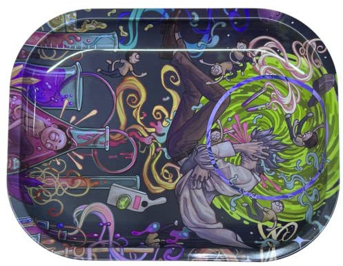 Metal Rolling Tray for Smoking – Durable Tobacco Accessories Tray, Portable and Easy to Clean – Ideal for Herbs, Papers, and Rolling Supplies (doctor scientist)